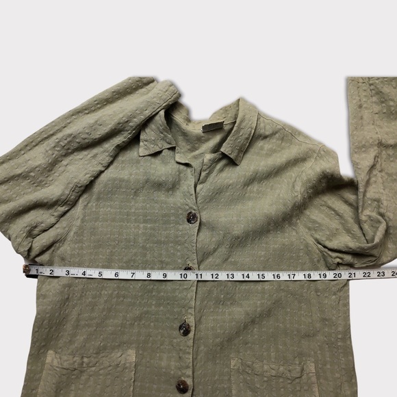Click By Color Me Cotton Olive Green Button Down Dress Shirt Women’s Size Medium - Picture 3 of 4